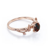 1 Ct Round Cut Lab Created Black Opal Floral Engagement Ring