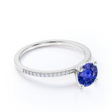 1.25 Ct Round Cut Lab Sapphire Solitaire Engagement Ring