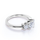 0.5 Ct Princess Cut Diamond Three Stone Engagement Ring