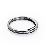 Minimalist 0.15 TCW Round-Shaped Diamond Flush-Channel Design Wedding Band in 10K White Gold