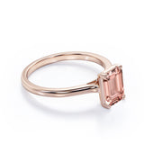 Solitaire 1 ct Emerald Morganite Engagement Ring