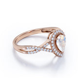 1.50 Carat Teardrop Moonstone Wedding Ring in Rose Gold - Moonstone Minimalist Ring