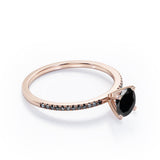 1.5 ct Round Lab Black Diamond 4-Prong Pave Engagement Ring