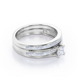 Certified Channel 0.50 Ct Princess Lab Diamond Bridal Set