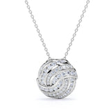 Intertwined 0.55 carat Round Moissanite/ Diamond Pendant Necklace in 18 Black Gold Over Silver
