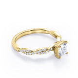 Certified Twisted 0.50 Ct Princess Lab Diamond Engagement Ring