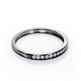 Semi Eternity 0.15 TCW Pave Accented Wedding Band