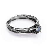 Milgrain 0.50 Ct Round Salt and Pepper Diamond Engagement Ring