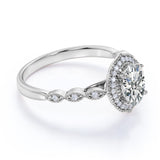 Art Deco 1.75 Carat Oval Moissanite Engagement Ring