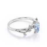 1 ct Pear Aquamarine Flower Inspired Engagement Ring