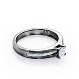 Certified 0.50 Ct Princess Lab Diamond Channel Engagement Ring