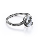 1.25 Carat Oval cut Moissanite Solitaire Engagement Ring in 10k White Gold