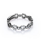 All Girls' Ring - 0.25 carat Circle Dainty Round Cut Moissanite Ring in White Gold - Birthday, Anniversary