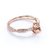 Limited Time Sale: 1.50 Carat Pear Cut Morganite and Diamond Halo Engagement Ring on Gold