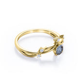 Crown 0.65 Ct Round Salt and Pepper Diamond Engagement Ring