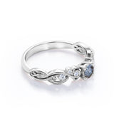 Floral 0.50 Ct Round Salt and Pepper Diamond Engagement Ring