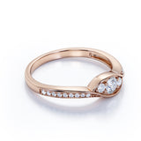 Antique Bezel Three Stone 1.25 CT TDW Round Cut Diamond Channel Set Engagement Ring