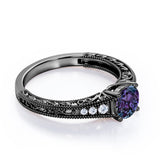 1.25 Ct Round Lab Alexandrite Filigree Engagement Ring