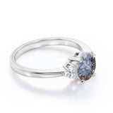 Seven Stone 0.60 Ct Round Salt and Pepper Diamond Engagement Ring