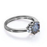 Seven Stone 0.60 Ct Round Salt and Pepper Diamond Engagement Ring