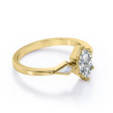 Geometric 1 carat Hexagon Moissanite and Diamond Engagement Ring in Black Gold