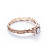 Art Deco 0.50 Ct Princess Cut Diamond Engagement Ring