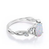 1.10 Ct Oval Cut Lab Created Opal Infinity Engagement Ring