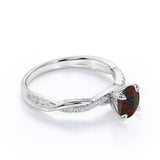 Infinity Style 1.25 Carat Round Cut Genuine Lab Black Opal And Diamond Twisted Pave Set Engagement Ring In White Gold