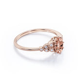 1.25 ct Oval Morganite Nature-Inspired Engagement Ring
