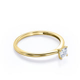 Solitaire 0.5 carat Square Moissanite Engagement Ring - Birthday Gift For Women - in White Gold