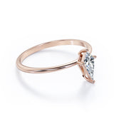 Dainty Solitaire 1 carat Kite Moissanite Engagement Ring in Black Gold