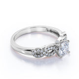 Infinity 1.25 Carat Round Cut Moissanite Engagement Ring