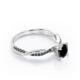 1.25 ct Round Lab Black Diamond Infinity Twisted Engagement Ring