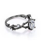 Nature Inspired 0.55 Carat Pear Moissanite Twisted Engagement Ring