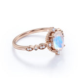Vintage 1.25 ct Oval Moonstone Engagement Ring