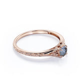 Solitaire 0.50 Ct Round Salt and Pepper Diamond Engagement Ring