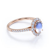 1.25 ct Oval Moonstone Halo Engagement Ring