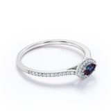 East West Setting 1.35 Carat Marquise Cut Lab Created Alexandrite And Diamond Halo Engagement Ring In White Gold