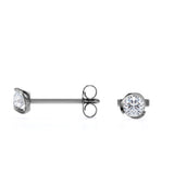 0.50 CT TDW Tension Set - Martini Set  Round Certified Lab Diamond Modern Ear Studs in White Gold