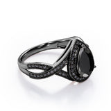 1.5 ct Teardrop Lab Black Diamond Halo Infinity Engagement Ring