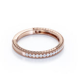 Antique 0.25 carat Round Cut Filigree Wedding Band