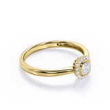 0.50 Ct Princess Cut Diamond Halo Engagement Ring