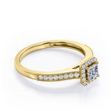 Certified 0.50 Ct Princess Lab Diamond Antique Engagement Ring