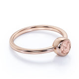 Vintage Bezel Set 1.50 Carat Round Shape Baby Pink Morganite and Solitaire Engagement Ring in White Gold