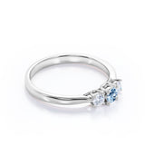 Past, Present, Future 1 ct Round Aquamarine Engagement Ring