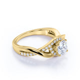 1 Ct Round Cut Diamond Twisted Engagement Ring