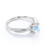 1.1 ct Round Moonstone Infinity Engagement Ring