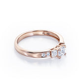 Certified 0.50 Ct Princess Lab Diamond Seven Stone Engagement Ring