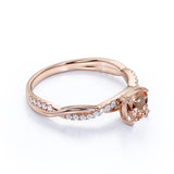 1.25 ct Cushion Morganite Infinity Engagement Ring