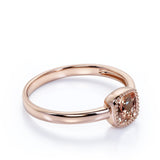 On Sale: 1 Carat Solitaire Cushion Cut Morganite Infinity Engagement Ring in Rose Gold